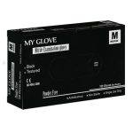 دستکش نیتریل مشکی بدون پودر سایز M برند MY GLOVE