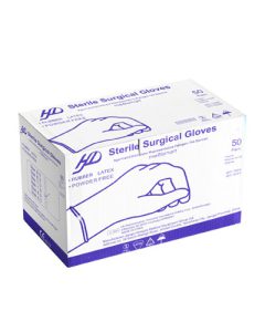 دستکش جراحی استریل بدون پودر سایز 7.5 برند HD
