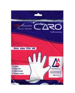 دستکش نایلونی یکبار مصرف کارو بسته 100 عددی