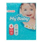 پوشک مای بیبی سایز 4 وزن 16-8 کیلوگرم بسته 12 عددی