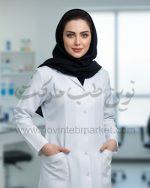 روپوش پزشکی زنانه مدل بهار پارچه ترگال کجراه