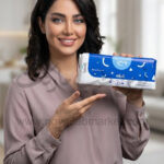 نوار بهداشتی پنبه ریز بالدار مشبک جذب خیلی زیاد و سریع مدل شبانه بسته 10 عددی