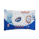 دستمال مرطوب آنتی باکتریال بدون عطر تنو بسته 60 عددی