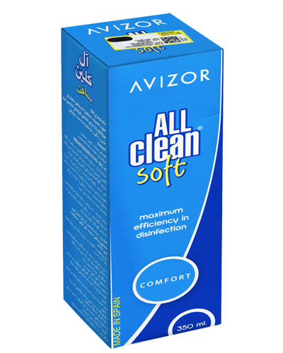 محلول شستشوی لنز آویزور all clean soft حجم 350 میلی لیتر