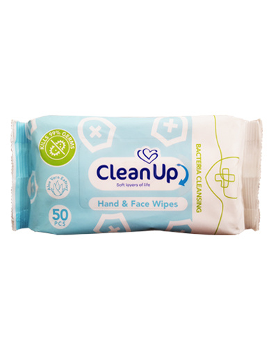 دستمال مرطوب دست و صورت آنتی باکتریال ایزی لایف مدل Clean Up