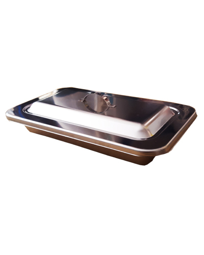 دیش استیل جراحی درب دار سایز 22 سانت