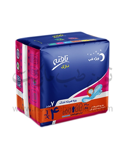 نوار بهداشتی نازک ویژه شب همیشه خشک تافته سایز XL بسته 7 عددی